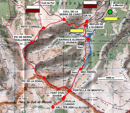 Plànol recorregut de la ruta Volta a la Serra de Bacivers